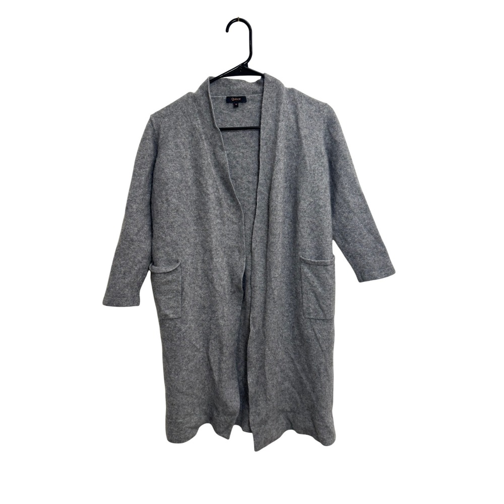 Quince 100% Cashmere Longline Duster Cardigan Heather Grey Medium